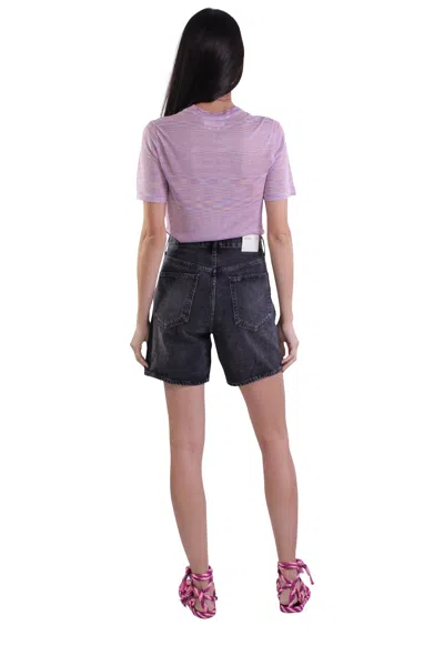 Agolde Black Denim Criss Cross Upsized Shorts
