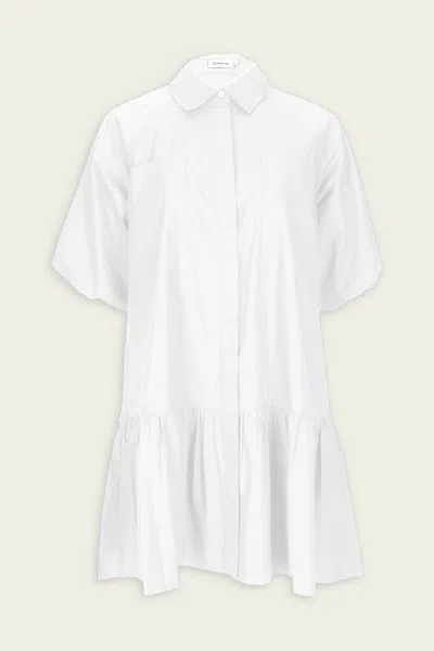 Simkhai Crissy Puff-sleeve Cotton Poplin Mini Shirtdress
