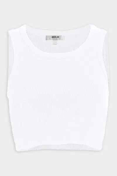 Agolde Cropped Poppy Tank In White