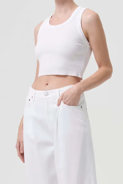 Agolde Cropped Poppy Tank In White