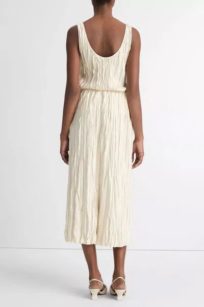 Vince Crushed Satin Bias Skirt In Pale Ivory