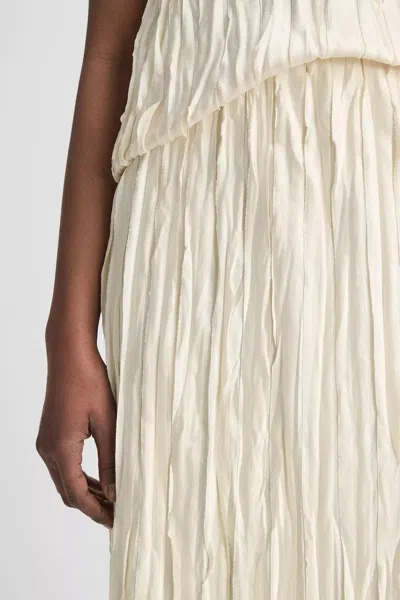 Vince Crushed Satin Bias Skirt In Pale Ivory