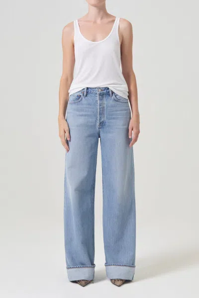 Agolde Womens Baggy Wide-leg Organic Cotton-blend Denim Jeans Libertine