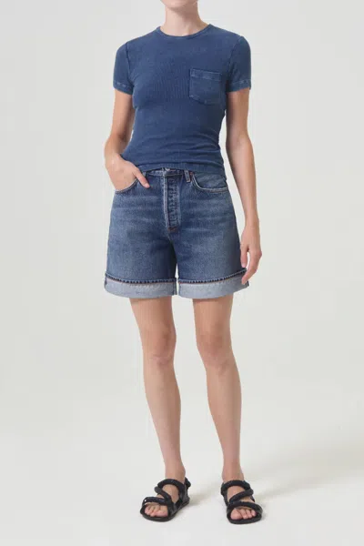 Agolde Dame Short: High Rise Baggy Cuff Control