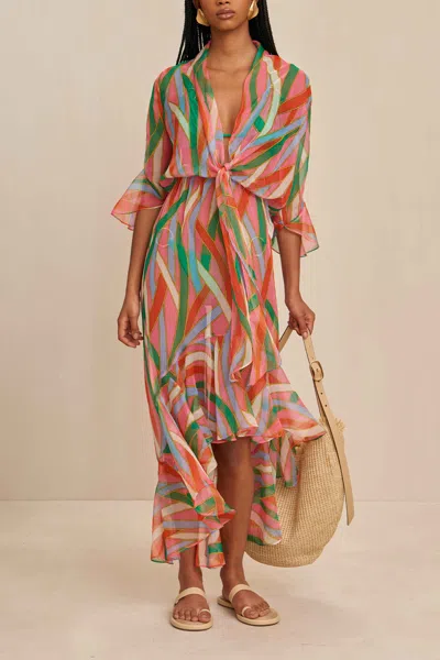 Shop Cult Gaia Delira Coverup In Vintage Stripe Print