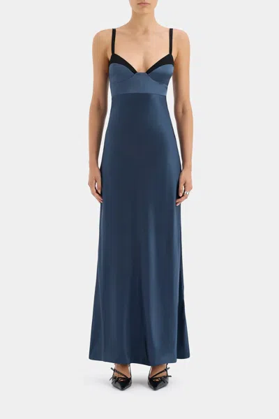Sir Depeche Balconette Gown In Dark Blue