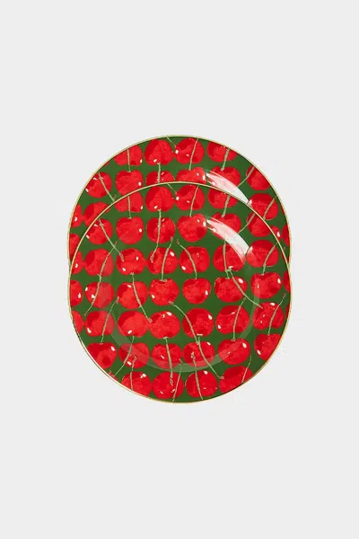 La Doublej Housewives Dessert Plate Set Of 2 In Cherries Avorio