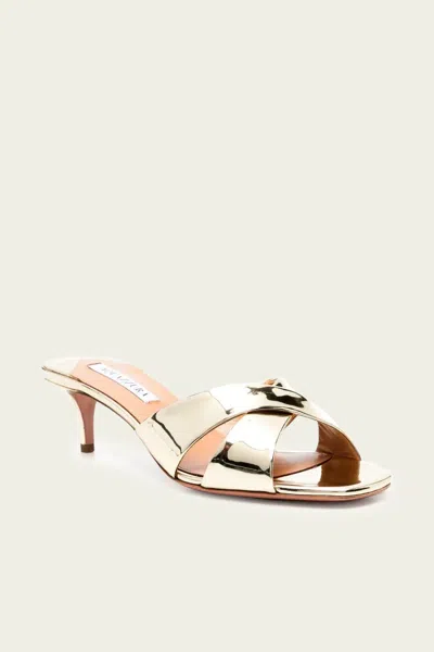 Aquazzura Divine 50 Mirrored Leather Mules