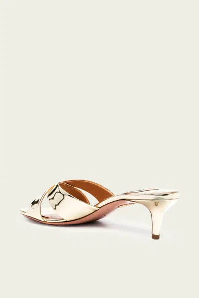 Aquazzura Divine 50 Mirrored Leather Mules