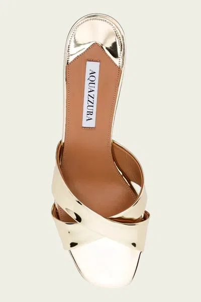 Aquazzura Divine 50 Mirrored Leather Mules