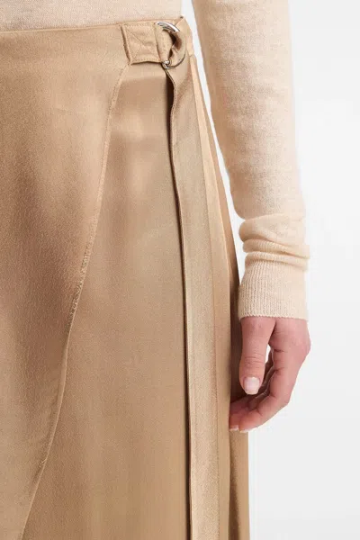Vince Draped D-ring Wrap Skirt In Rye