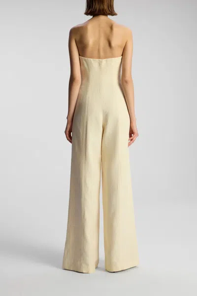 Shop A.l.c Eden Strapless Linen Jumpsuit In Villa