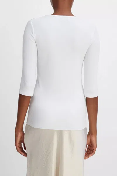 Vince Elbow Sleeve Crew Neck T-shirt In Optic White