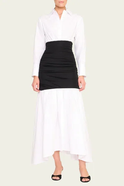 Shop Staud Ellis Dress In Black White