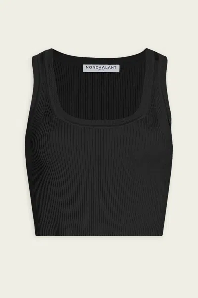 Nonchalant Label Eve Crop Top In Black