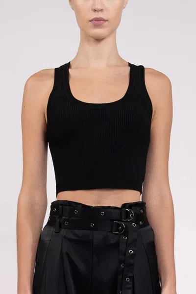 Nonchalant Label Eve Crop Top In Black