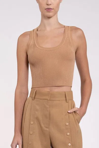 Nonchalant Label Eve Crop Top In Sand
