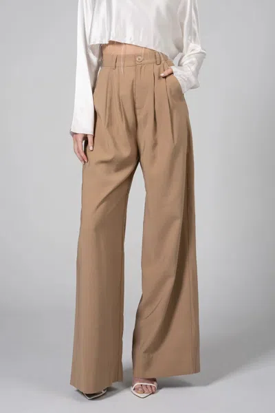 Nonchalant Label Fabi Wide-leg Pant In Camel