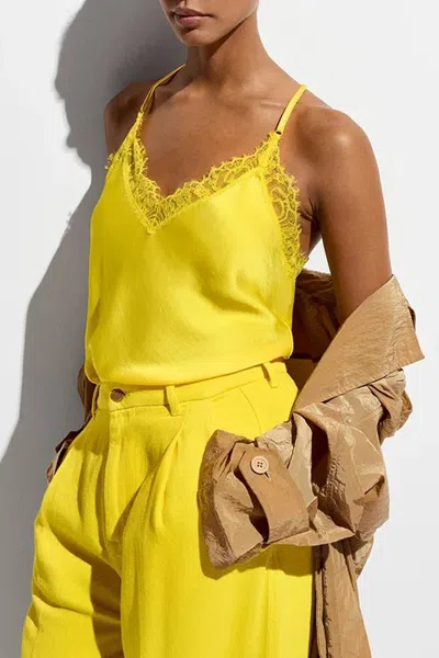 ESSENTIEL ANTWERP FANG LACE-TRIMMED CAMISOLE IN YELLOW 