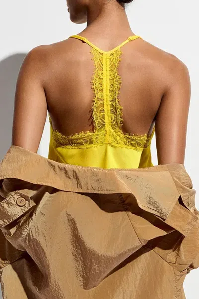 ESSENTIEL ANTWERP FANG LACE-TRIMMED CAMISOLE IN YELLOW 