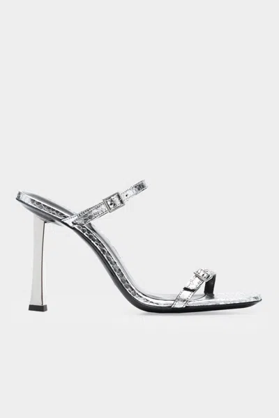 By Far Flick Silver Flagstone Leather Sandal