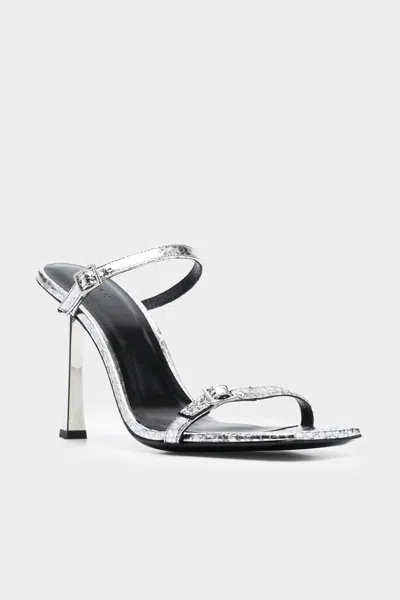 Shop By Far Flick Silver Flagstone Leather Sandal