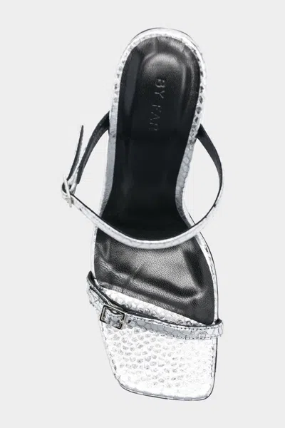 By Far Flick Silver Flagstone Leather Sandal