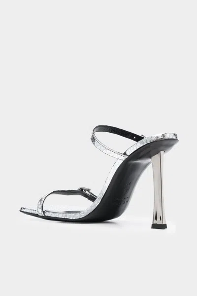 By Far Flick Silver Flagstone Leather Sandal