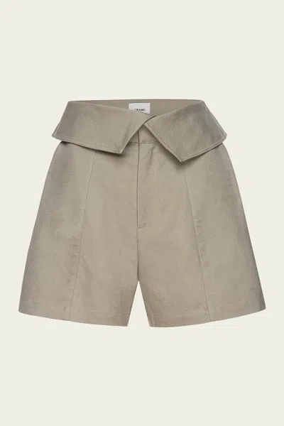 Frame Foldover Short In Mushroom