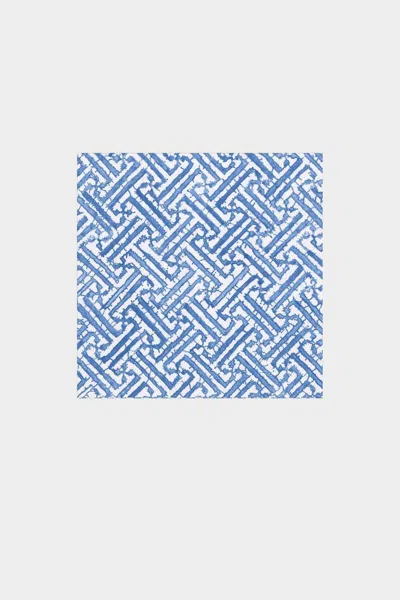 CASPARI FRETWORK PAPER COCKTAIL NAPKINS IN BLUE 