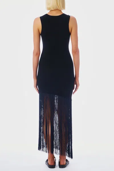 Shop Le Superbe Fringe Hem Tank Dress In Black