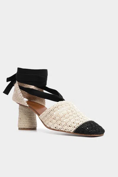 Shop Castaã±er Ginny Crochet Sandal In Ivory Negro