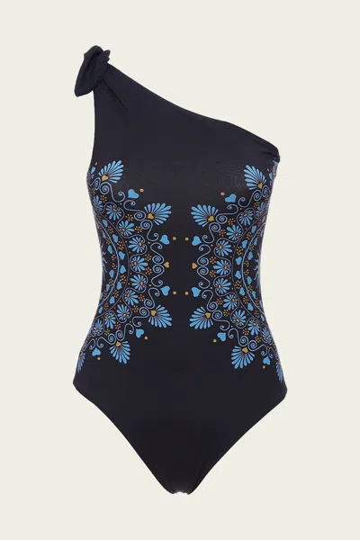 La Doublej Goddess One-piece Suit In Olympus Placée Navy