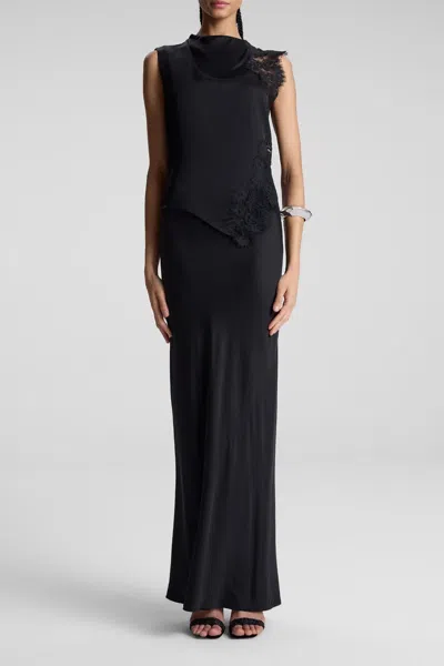 A.l.c Greta Satin Maxi Skirt In Black