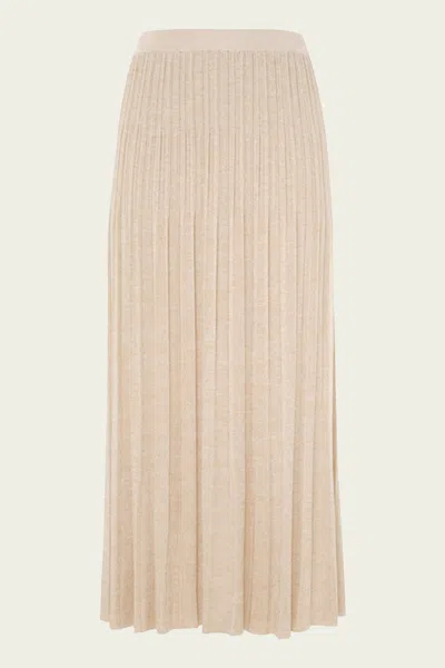 Shop Zimmermann Halliday Rip Midi Skirt In Cream Lurex