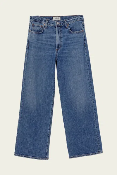 Agolde Womens Enroll Harper Straight-leg Stretch-denim Jeans In Blue