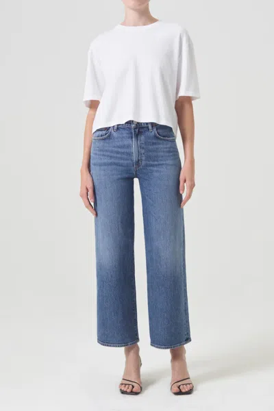 Agolde Womens Enroll Harper Straight-leg Stretch-denim Jeans In Blue