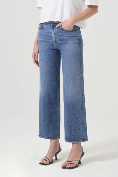 Agolde Womens Enroll Harper Straight-leg Stretch-denim Jeans In Blue