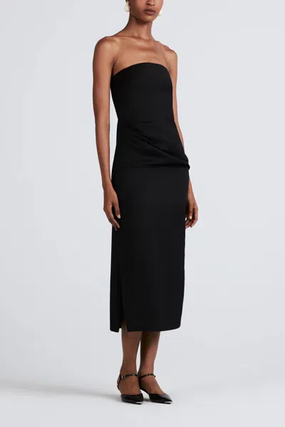 Derek Lam 10 Crosby Harriet Strapless Midi Dress In Black