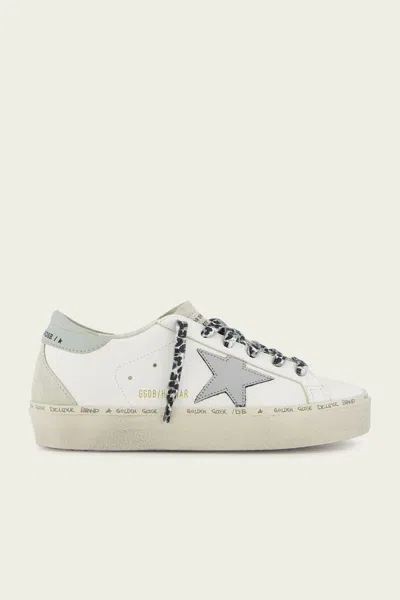 Shop Golden Goose Hi-star Gray Dawn Laminated Leather Sneaker