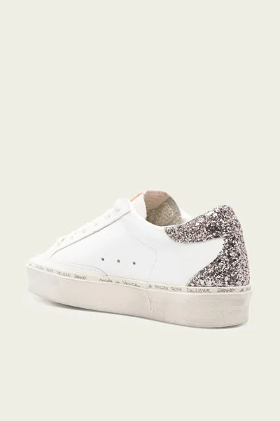 Shop Golden Goose Hi-star Antique Pink Glitter Leather Sneaker