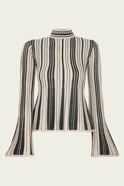 Shop Zimmermann Illustration Metallic Knit Top In Black/gold