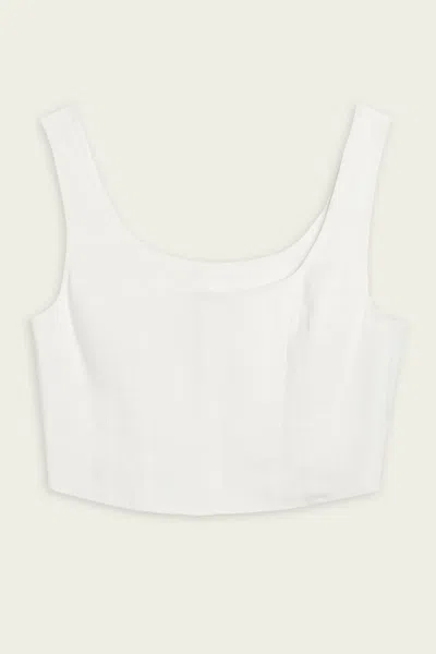 Shop A.l.c Isabel Stretch Linen Top In White