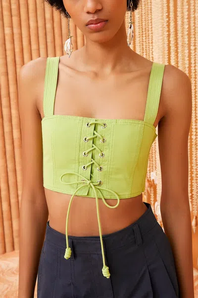 Ulla Johnson Isla Sleeveless Crop Top In Lichen