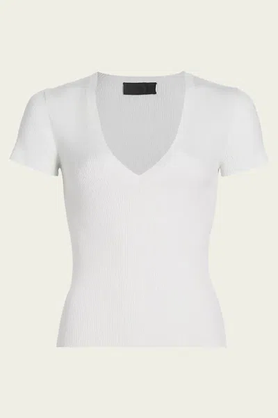 Nili Lotan Italia Knit Tee In Ivory