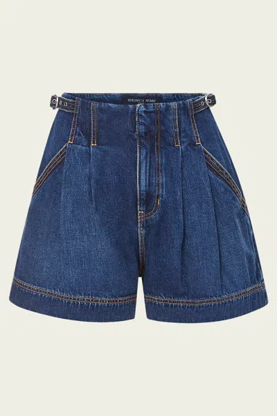 Veronica Beard Jaffe Jeansshorts Mit Falten