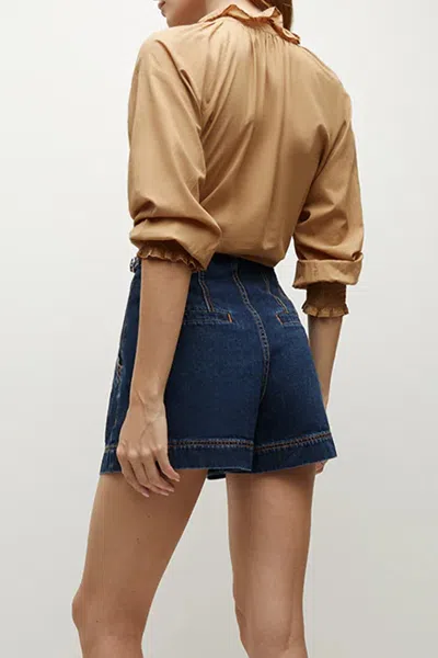 Veronica Beard Jaffe Jeansshorts Mit Falten