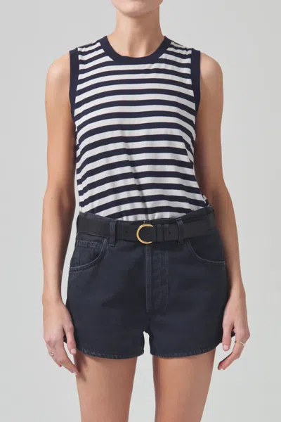 Citizen Of Humanity Jessie Modern Muscle Tee In Eclipse Stripe