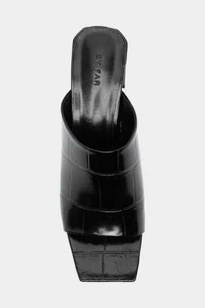 Shop By Far Katya Black Maxi Croco Embossed Leather