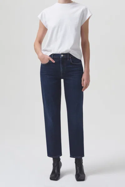 Agolde Kye Mid-rise Straight Crop Jean In Song